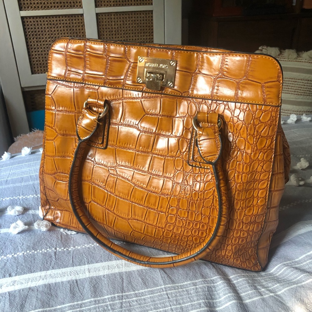 Michael Kors Crocodile Embossed Leather Bag